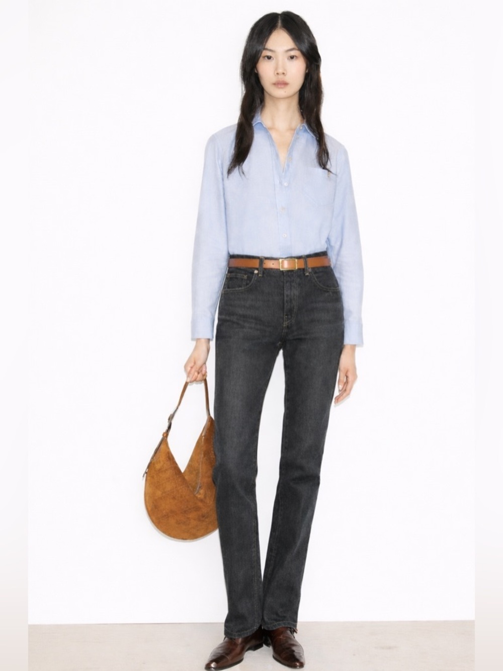 Tory Burch High Rise Straight Leg Jeans Black Wash Denim Size 29